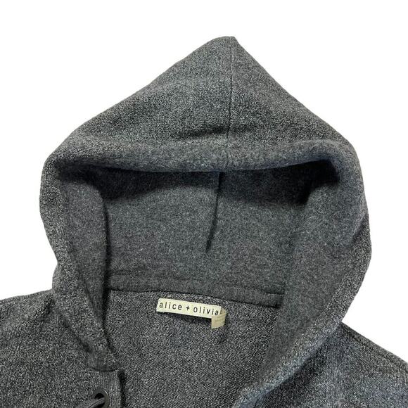 Alice + Olivia Wool Blend Sweater Hoodie SIZE M Gray Knit Pullover - Picture 5 of 12